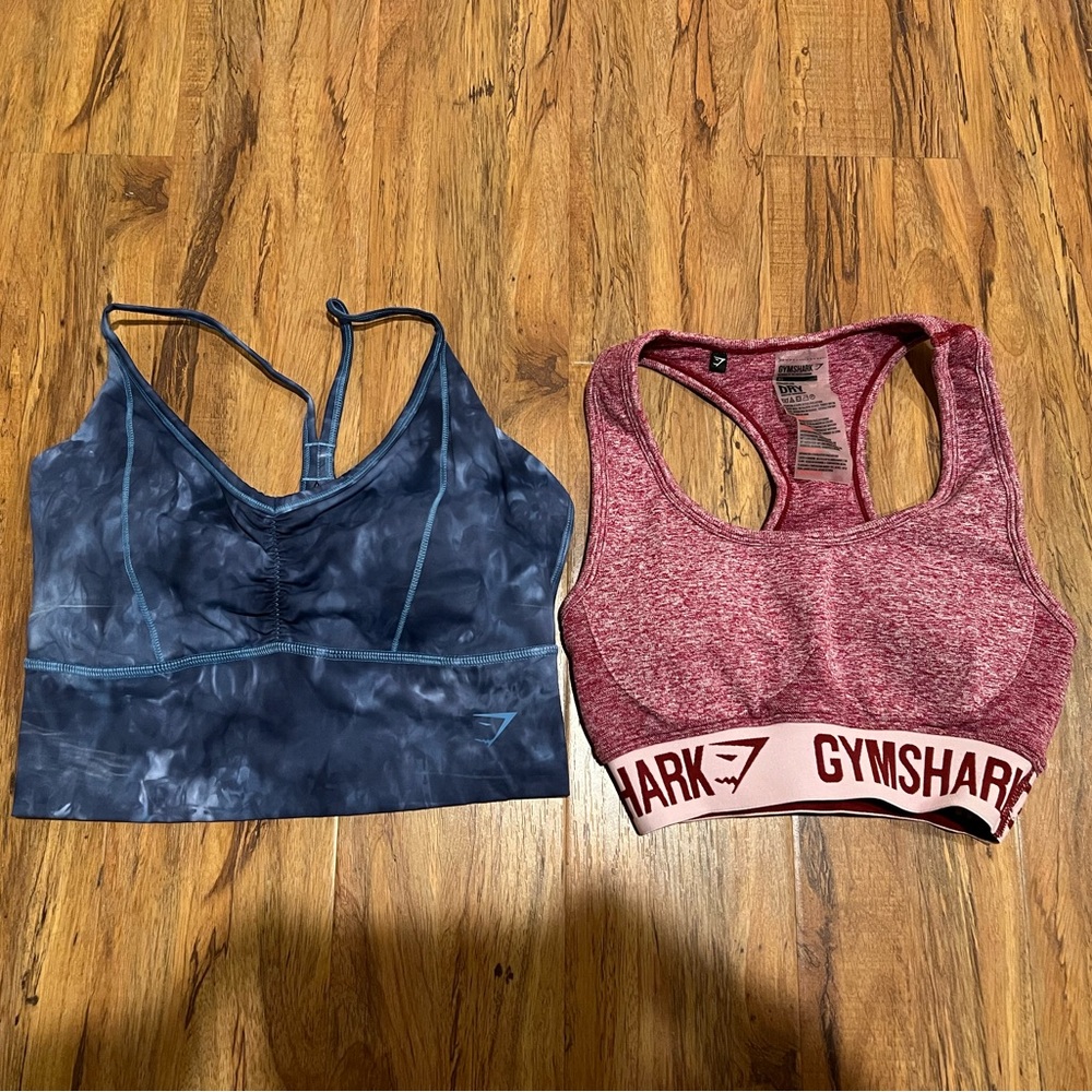 Gymshark Blue and Red Sports Bra Duo